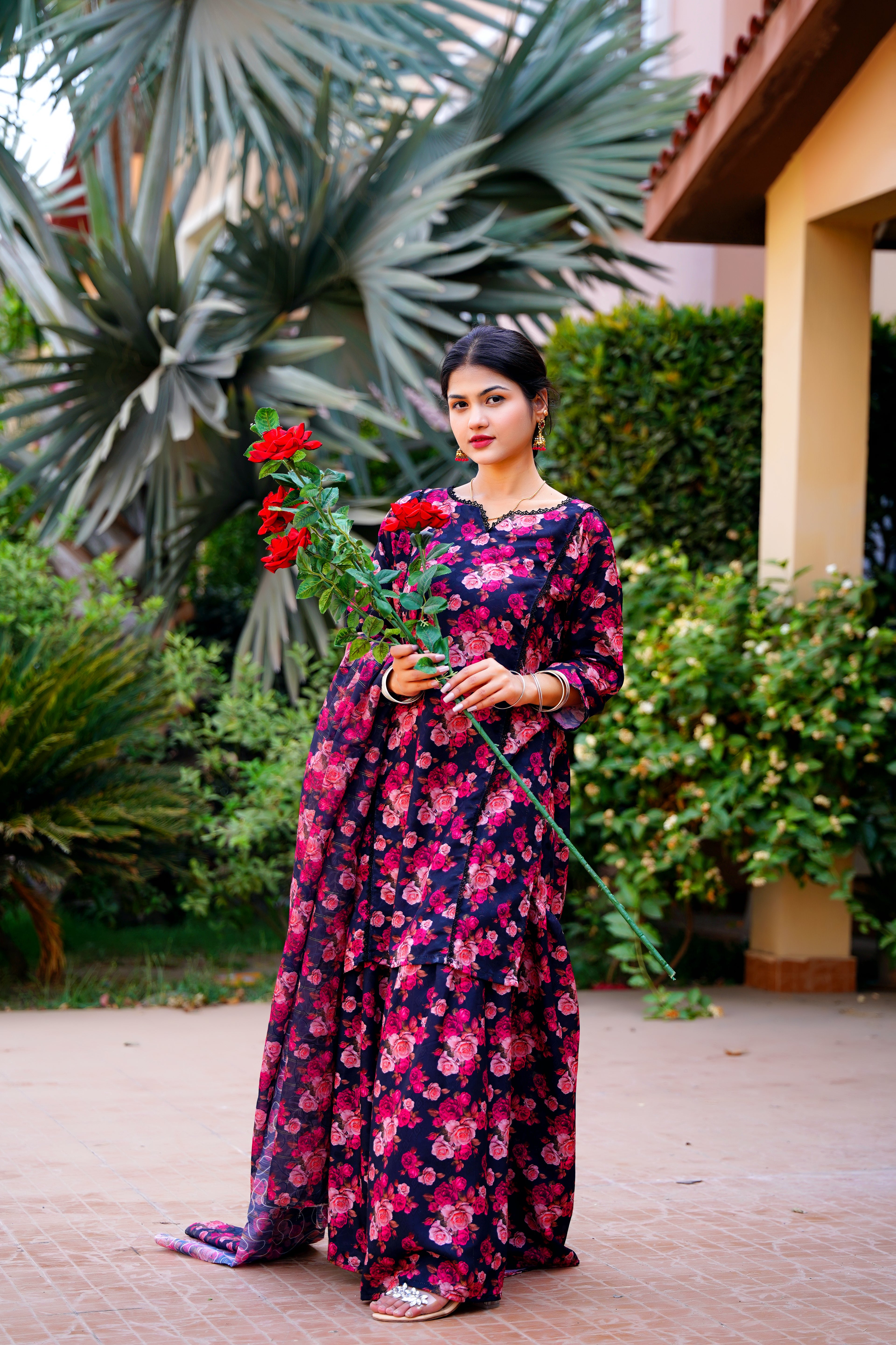 Embrace effortless elegance with our stunning 3-piece Gharara Set