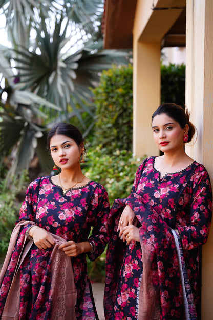 Embrace effortless elegance with our stunning 3-piece Gharara Set